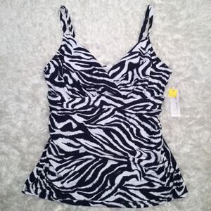 New Anne Cole tankini swim top 38DD/40D missing bra pads